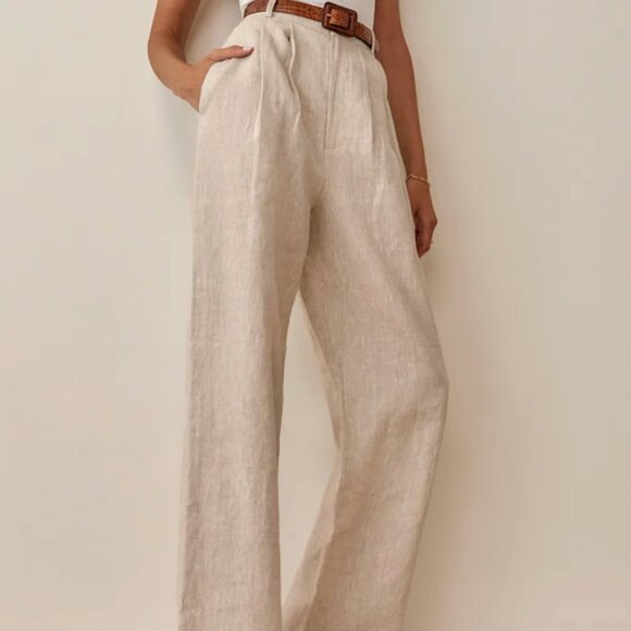 Reformation Petites Vesta Pant Oatmeal - Size 0P - Picture 1 of 1